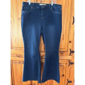 Soft Surroundings Dark Wash Flare Jeans